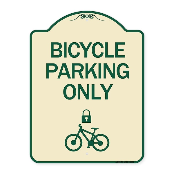 Signmission Bicycle Parking W/ Cycle and LockHeavy-Gauge Aluminum Architectural Sign, 24" x 18", TG-1824-24321 A-DES-TG-1824-24321 - main